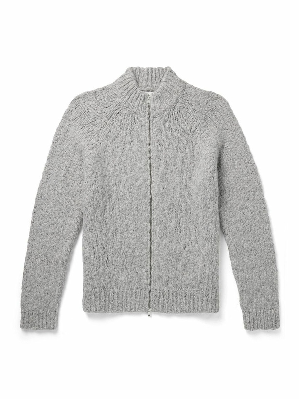 Photo: Mr P. - Alpaca-Blend Bouclé Zip-Up Cardigan - Gray