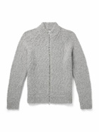 Mr P. - Alpaca-Blend Bouclé Zip-Up Cardigan - Gray
