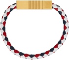 Thom Browne White & Gold Braided Cord Bracelet