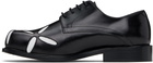 Stefan Cooke SSENSE Exclusive Black & White Slashed Square Toe Derbys