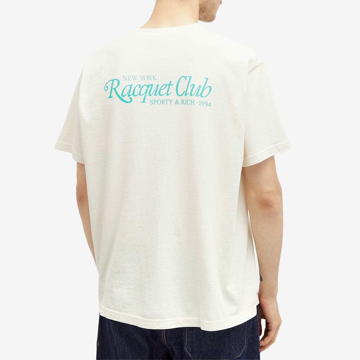 Sporty & Rich Men's 94 Racquet Club T-Shirt in Coconut