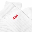 424 Men's Logo Sock in White