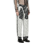 Sulvam Reversible Black and White Embroidered Trousers