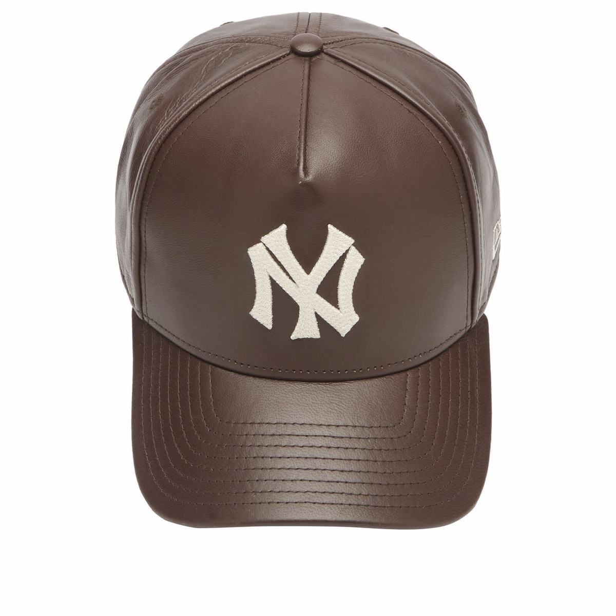 New Era New York Yankees Leather 9Forty A-Frame in Brown 