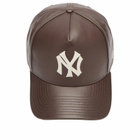 New Era New York Yankees Leather 9Forty A-Frame in Brown 