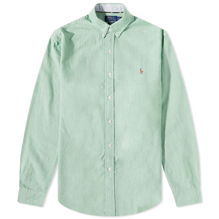 Photo: Polo Ralph Lauren Men's Button Down Oxford Shirt in College Green