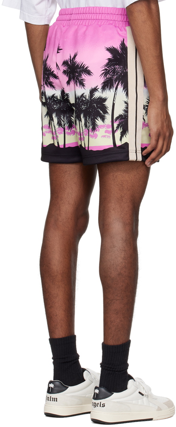 Palm Angels Pink Sunset Track Shorts Palm Angels