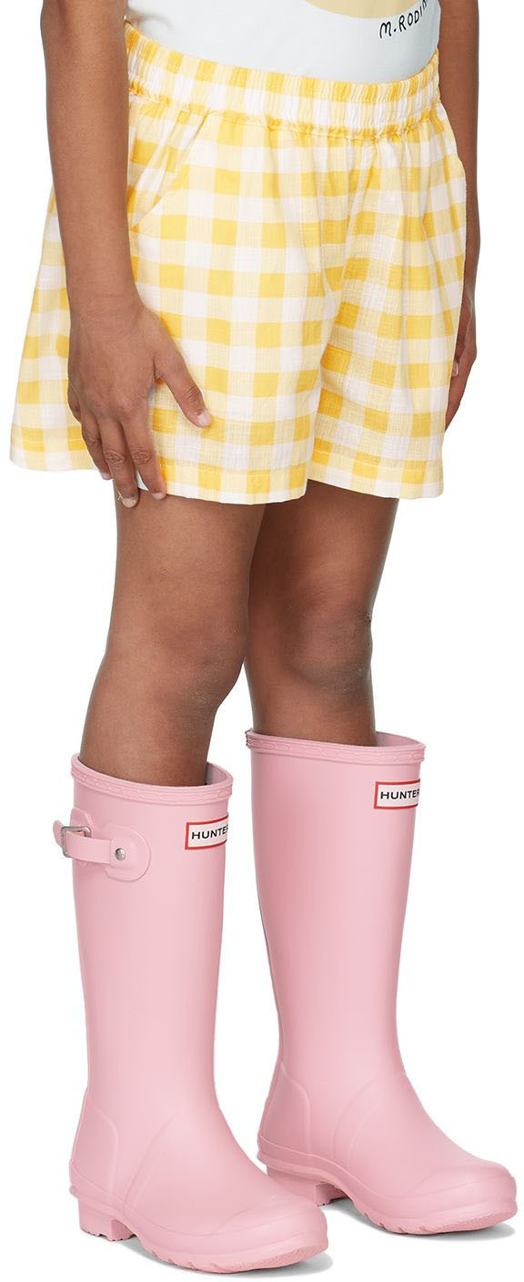 Mini Rodini Kids Orange Chess Check Shorts