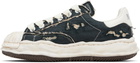 Maison MIHARA YASUHIRO Black 'Blakey' OG Sole Ripped Overdye Canvas Sneakers