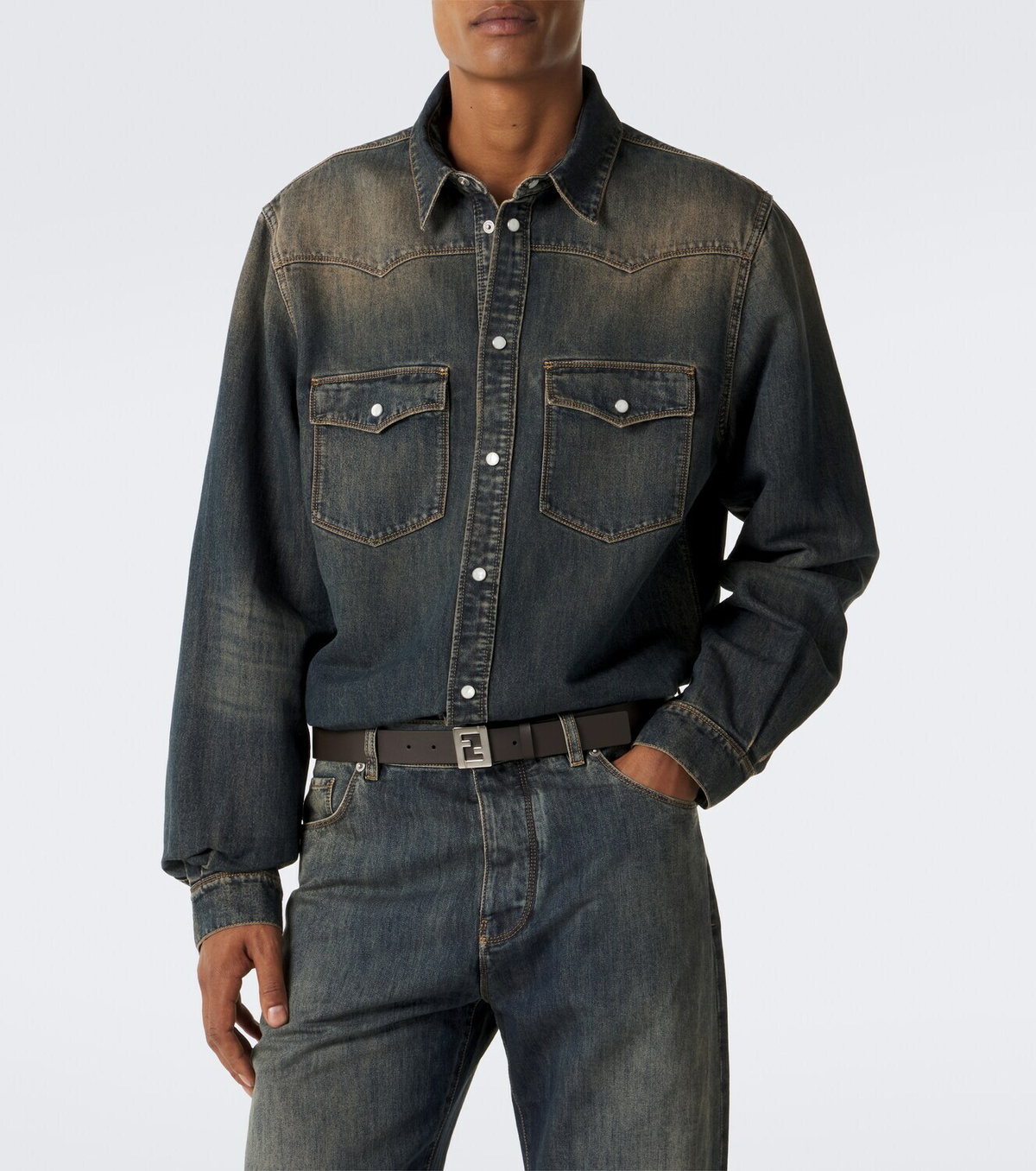 Fendi Faded denim shirt
