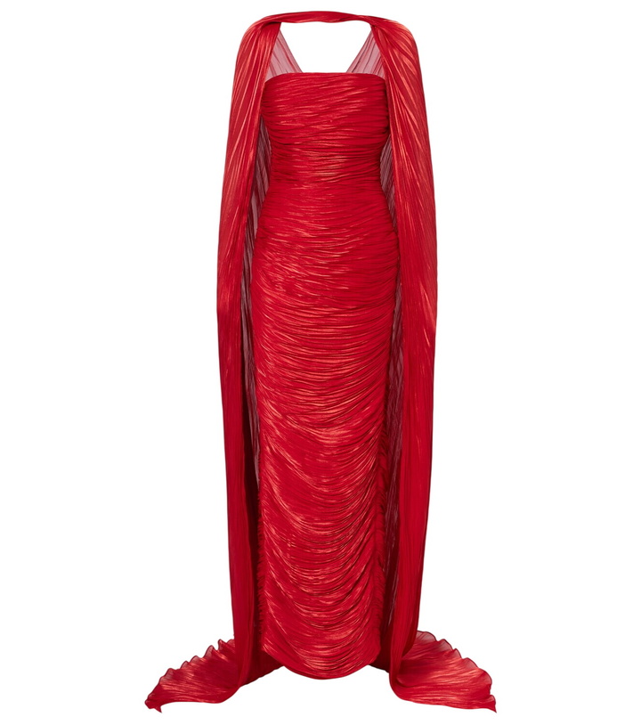 Photo: Marmar Halim Caped pleated bustier gown