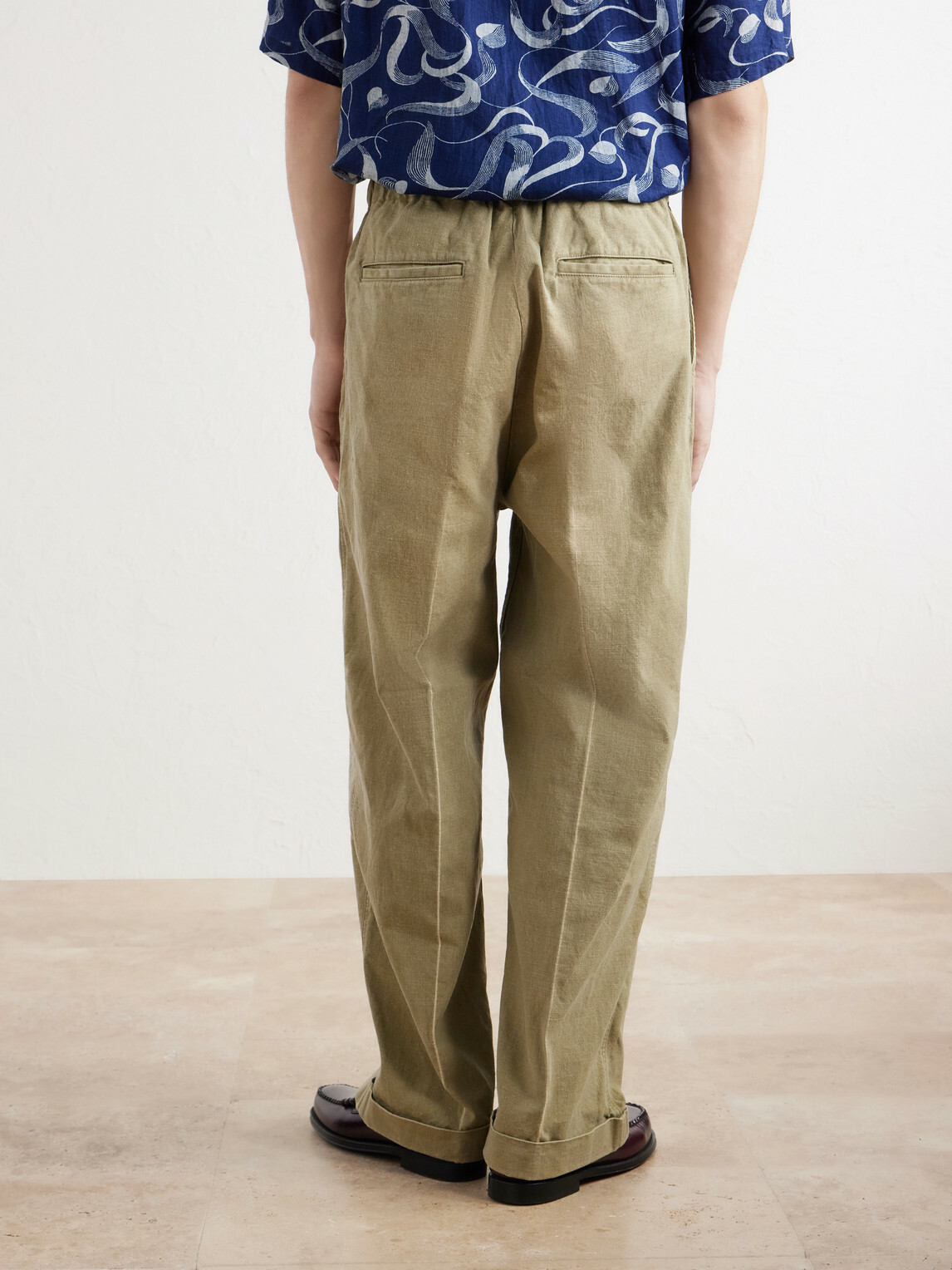 KAPITAL - Easy Straight-Leg Pleated Cotton-Canvas Trousers - Neutrals