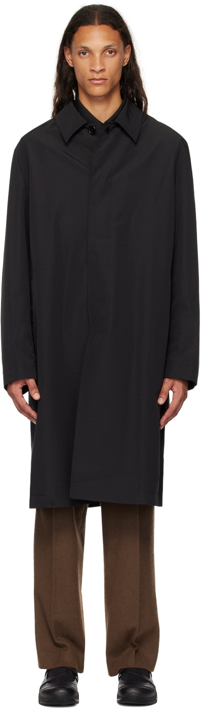 Róhe Black Relaxed Coat