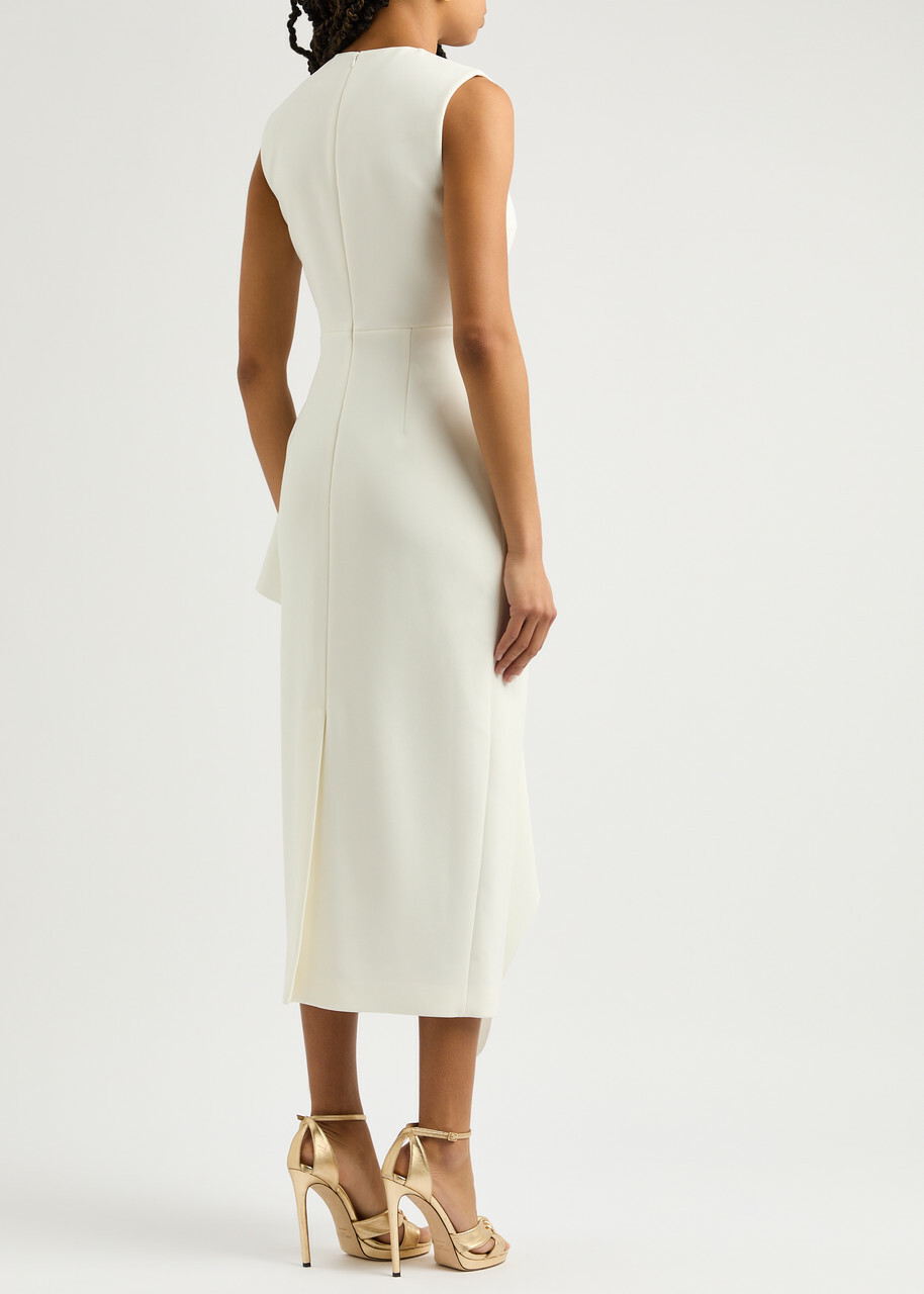 Roksanda Raya Draped Midi Dress Ivory Roksanda