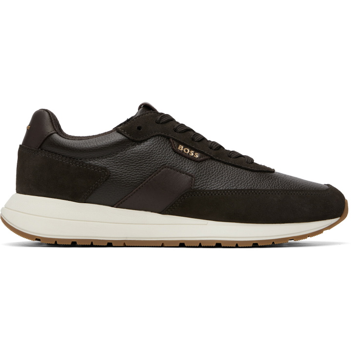 Photo: BOSS Brown Leather Sneakers
