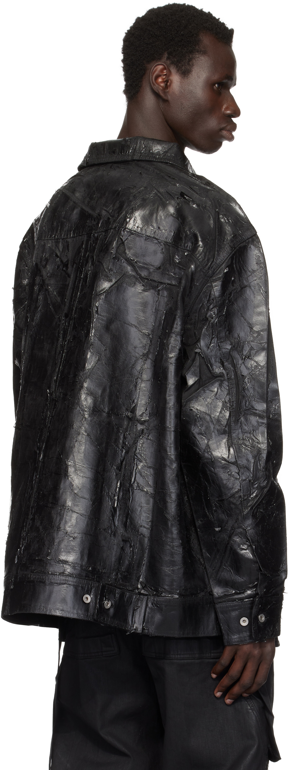 Rick Owens DRKSHDW Black Porterville Jumbo Worker Denim Jacket