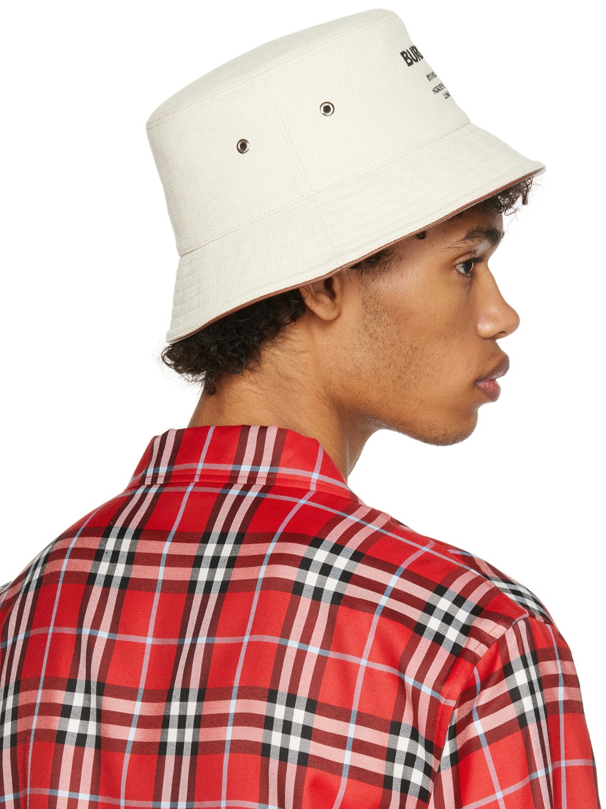 Burberry Off-White Horseferry Motif Bucket Hat Burberry display picture 2