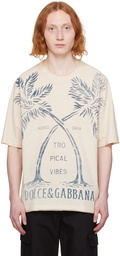 Dolce&Gabbana Beige Printed T-Shirt