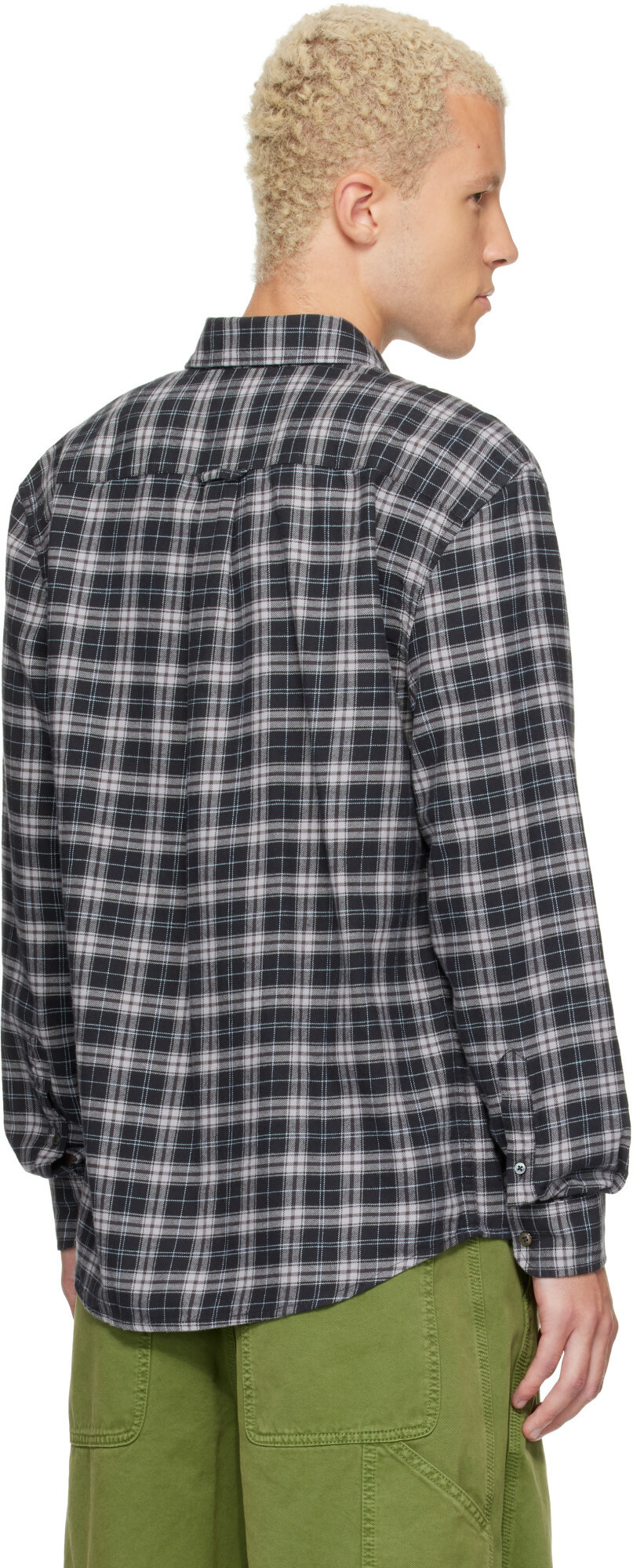 Lacoste Gray Regular Fit Plaid Flannel Shirt