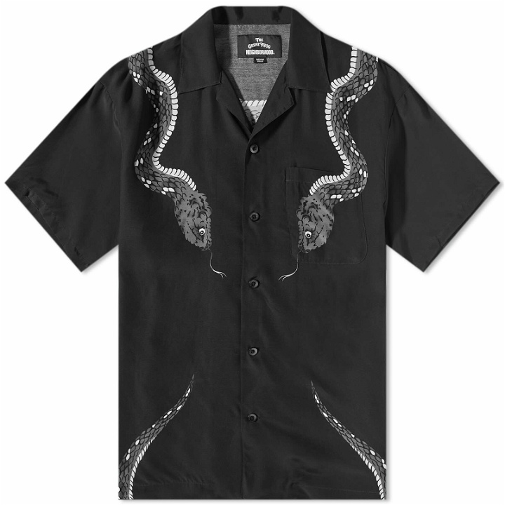 Photo: Neighborhood Men's × Great Frog Snake Hawaiian Shirt in Black