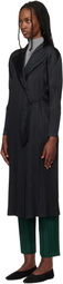 PLEATS PLEASE ISSEY MIYAKE Black Facade Coat