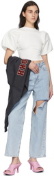 Rokh White Puff Sleeve T-Shirt