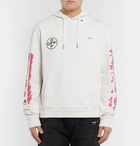 Off-White - Logo-Print Loopback Cotton-Jersey Hoodie - Men - White