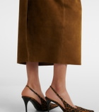 Nour Hammour Selly suede midi skirt