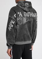 Aape Graffiti Hooded Cotton-blend Sweatshirt Black