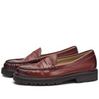 Bass Weejuns Men's Larson 90s Cactus Leather Loafer in Burgundy