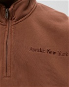 Awake Embroidered Logo Quarter Zip Sweatshirt Purple - Mens - Half Zips