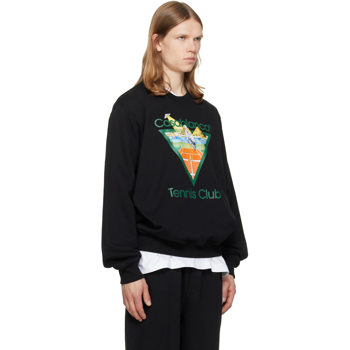 Casablanca Black Tennis Club Icon Pyramid Abduction Sweatshirt