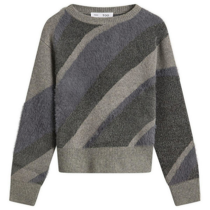 Photo: TOGA ARCHIVES Women's TOGA Regimental Knit Pullover in Grey