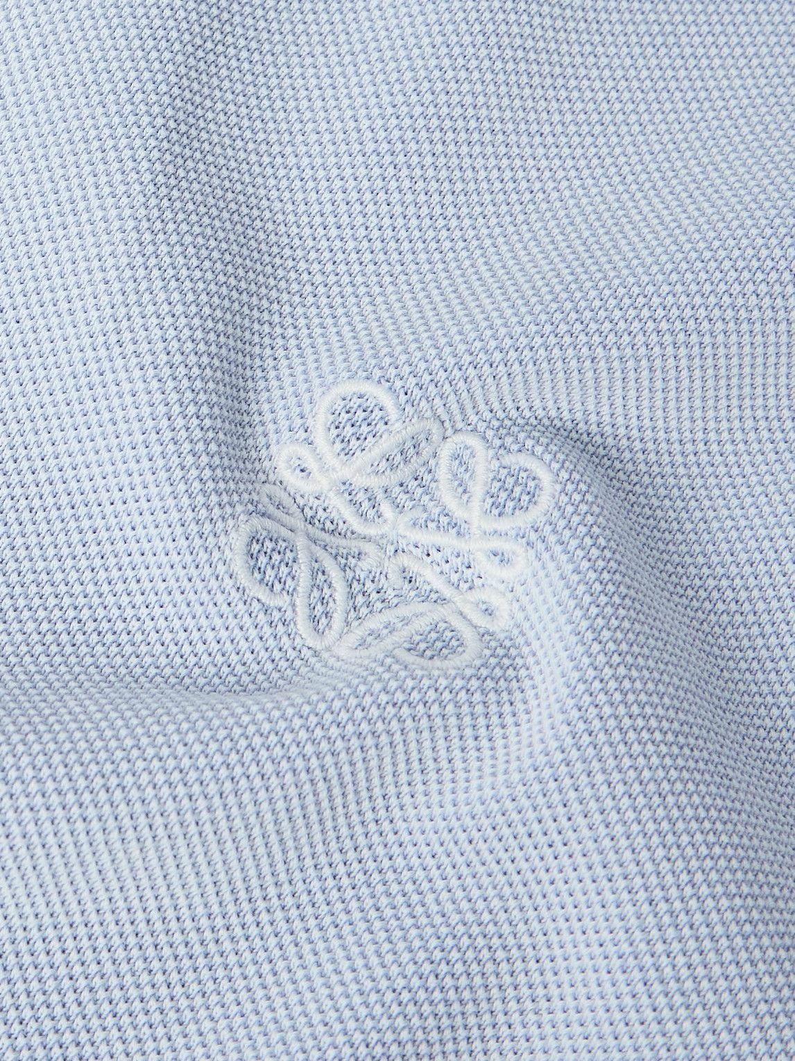 LOEWE - Logo-Embroidered Cotton-Piqué Polo Shirt - Blue
