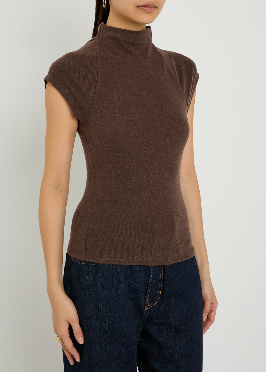 Reformation Pien Knit top Dark Brown