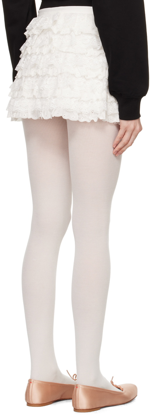 Yuhan Wang White Lace Trimmed Miniskirt