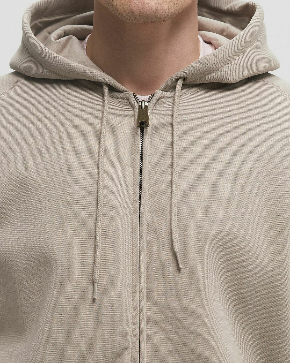 Carhartt WIP Hooded Chase Jacket Beige Mens Hoodies/Zipper