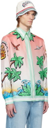 Casablanca Multicolor 'Tennis Club' Silk Shirt