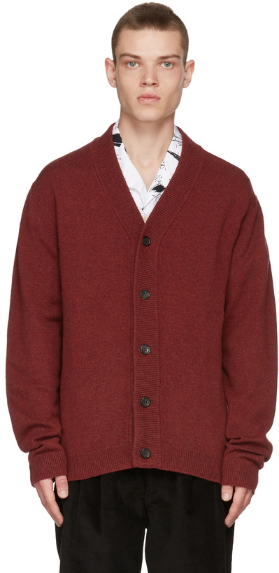 Photo: PS by Paul Smith Red Merino Wool Cardigan