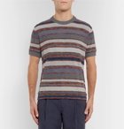 Mr P. - Striped Knitted Cotton-Blend T-Shirt - Gray