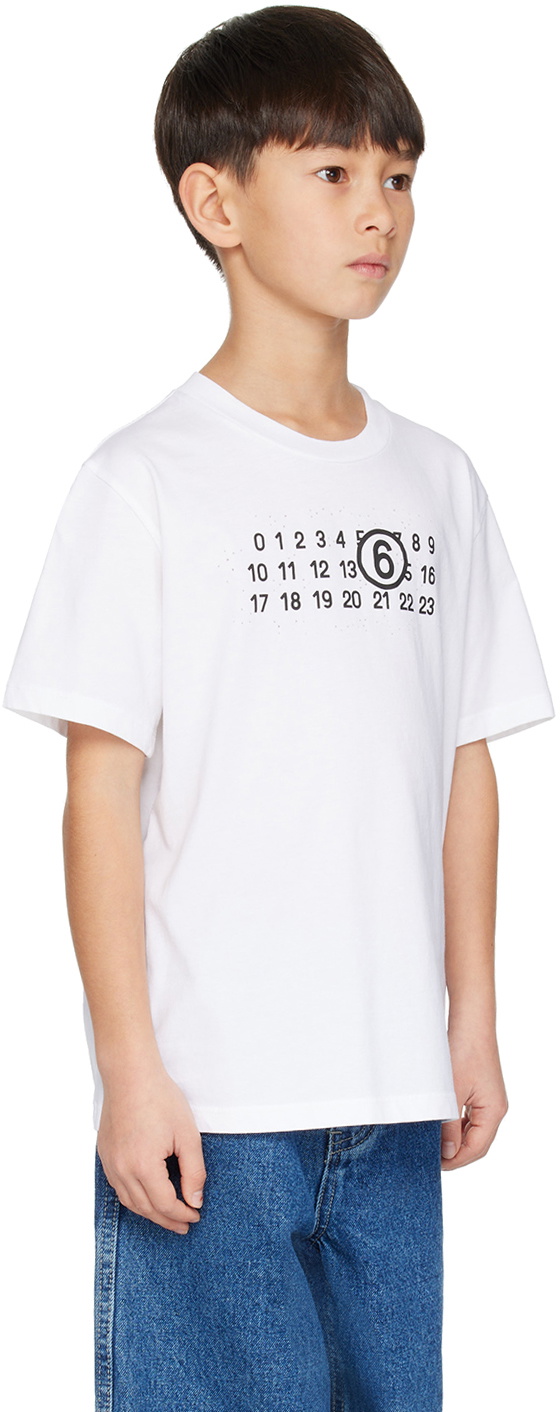 MM6 Maison Margiela Kids White Crewneck T-Shirt MM6 Maison Margiela