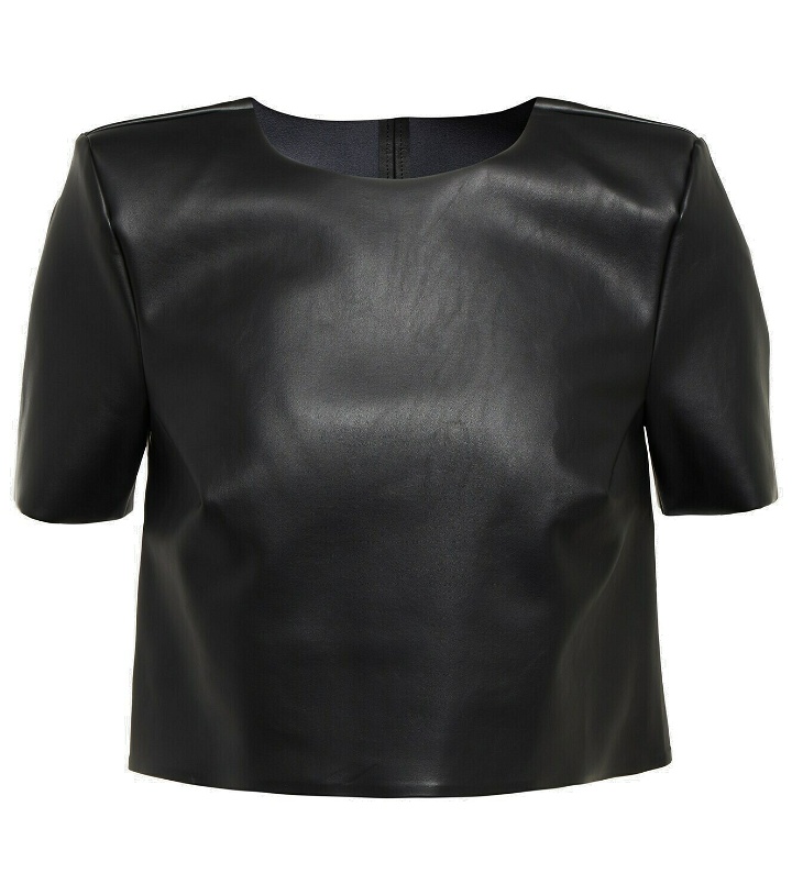 Photo: Wolford - Faux leather cropped T-shirt