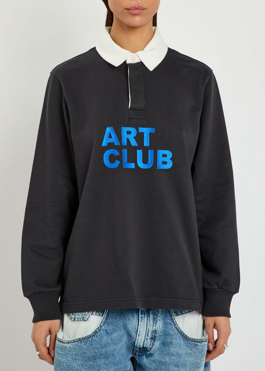 JW Anderson Art Club Rugby Cotton Polo Shirt Black