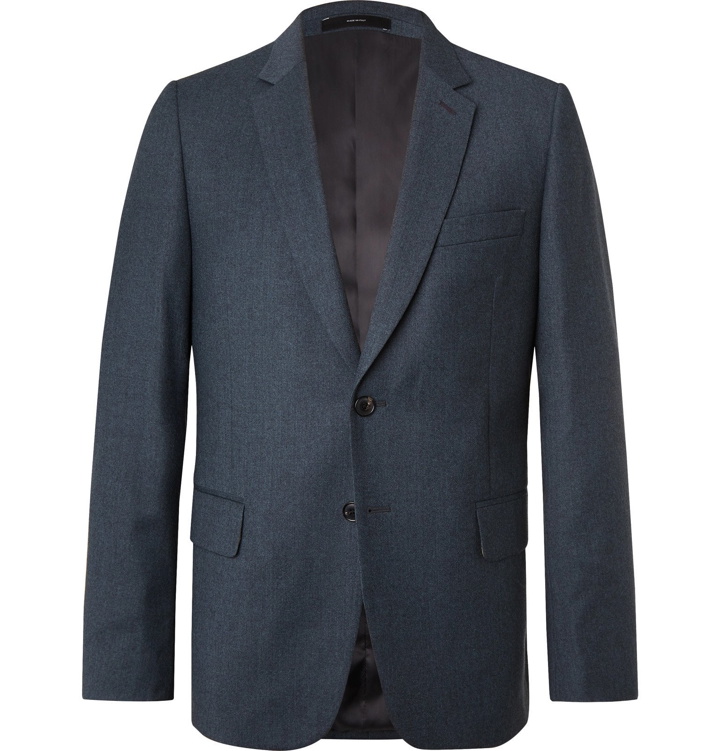 Photo: Paul Smith - Dark-Green Slim-Fit Wool and Cashmere-Blend Flannel Suit Jacket - Blue