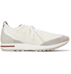 Loro Piana - 360 Flexy Walk Leather-Trimmed Knitted Wool Sneakers - Off-white