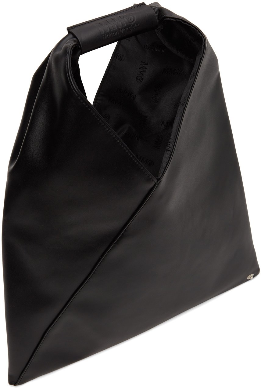 MM6 Maison Margiela Black Faux-Leather Small Triangle Tote MM6