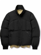 TOM FORD - Leather and Webbing-Trimmed Quilted Shell Down Jacket - Black