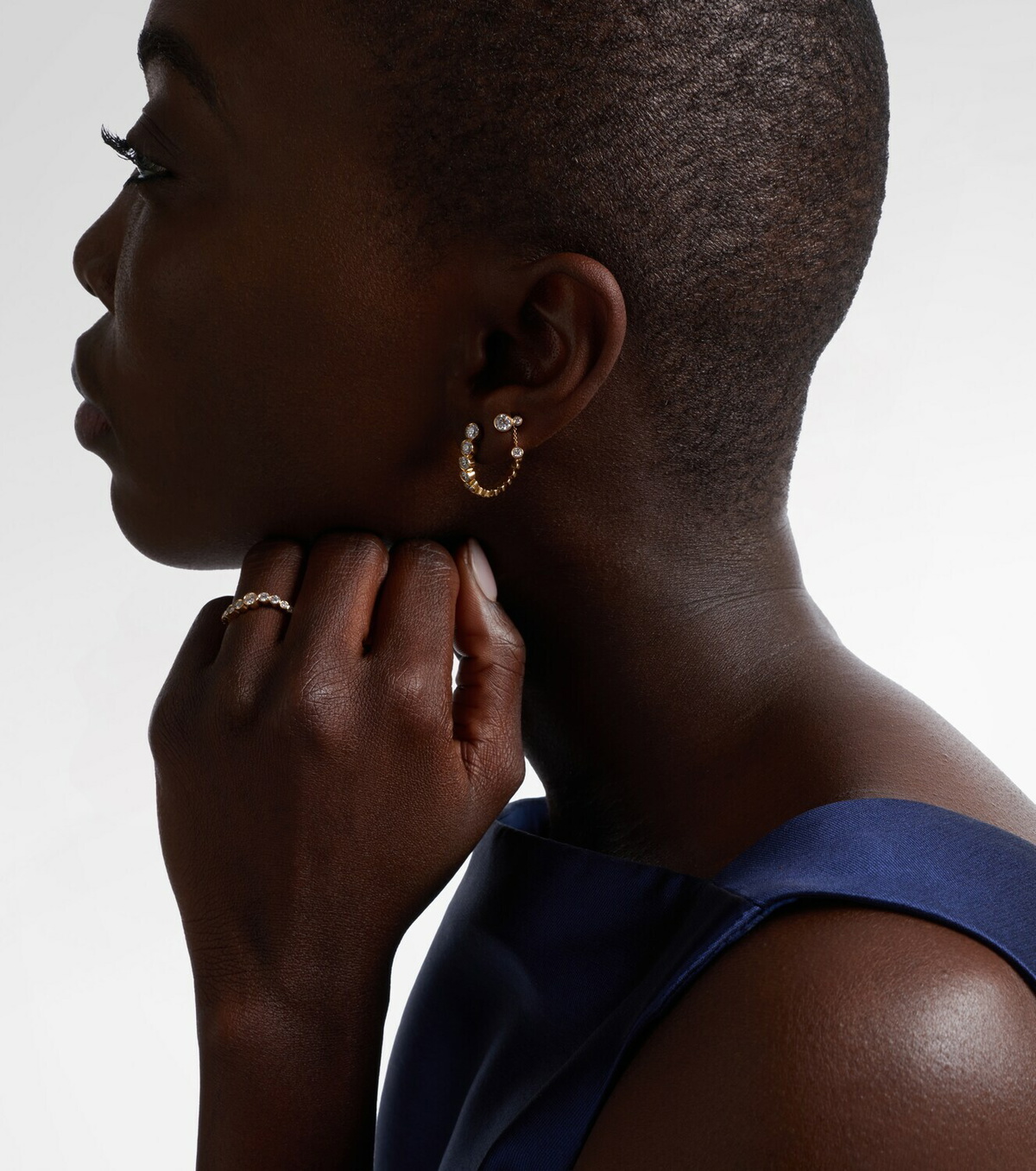 Sophie Bille Brahe Grande Lou Diamant 18kt gold single earring with diamonds