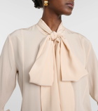 Victoria Beckham Bow tie-neck silk crêpe blouse