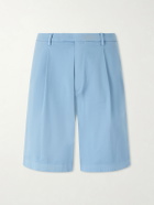 Boglioli - Straight-Leg Cotton-Blend Shorts - Blue